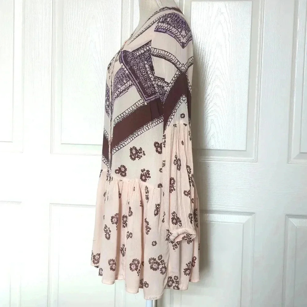 Free People From Your Heart Print Mini Dress Smock - Picture 6 of 9